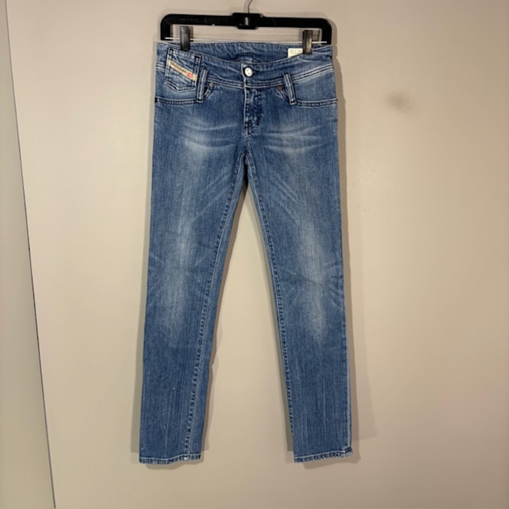Diesel Matic Jeans Womens 24 Blue Med Wash Low Rise Skinny Stretch Denim